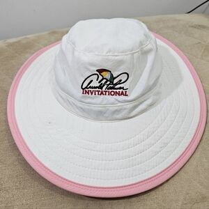 Women's PGA Arnold Palmer Invitational Pink & White Embroidered Sun Hat!